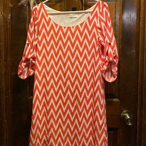 Luxe orange chevron dress